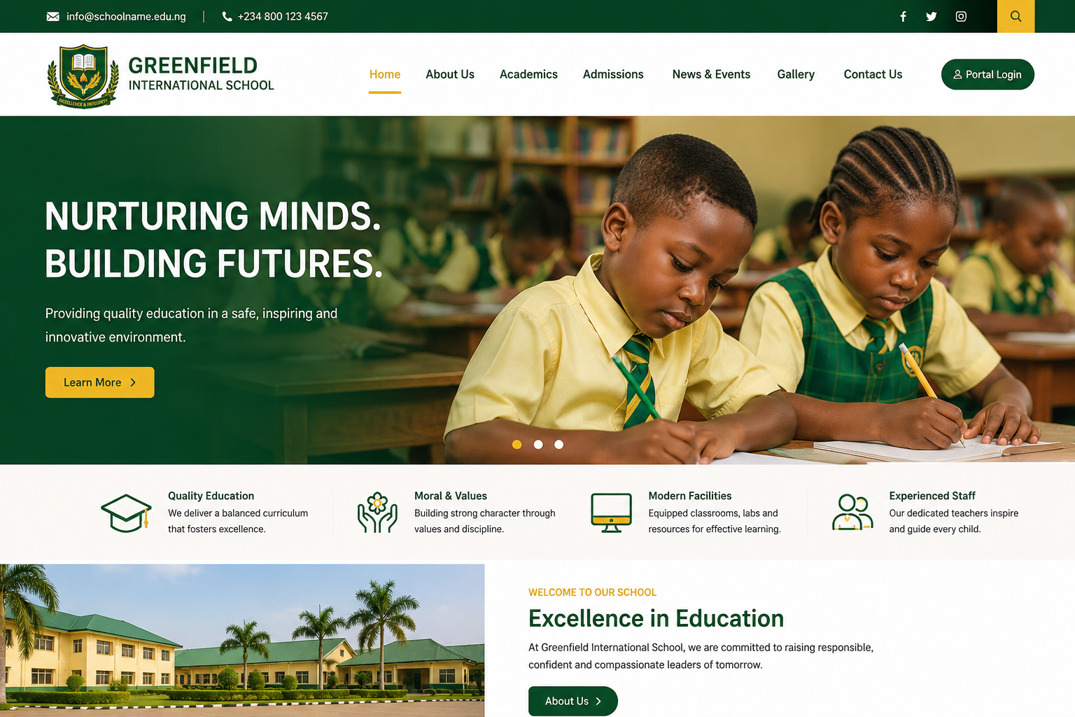 FREE PROFESSIONAL SCHOOL WEBSITE FOR YOUR SCHOOL